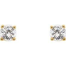 Load image into Gallery viewer, .90 CTW 14 KT YG Diamond Stud Earrings
