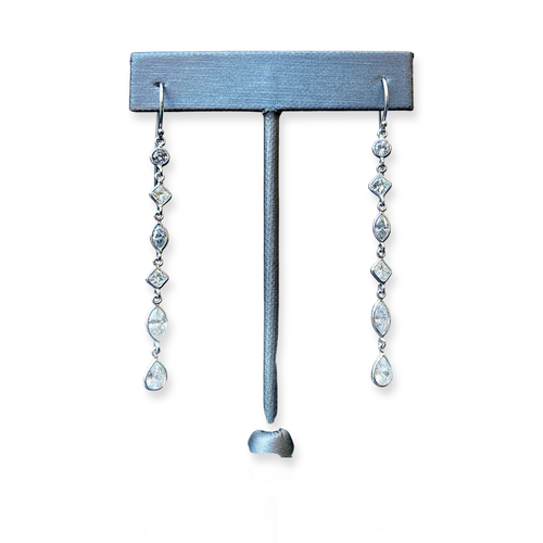 5 carat - 6 Diamond Drop Dangle earrings