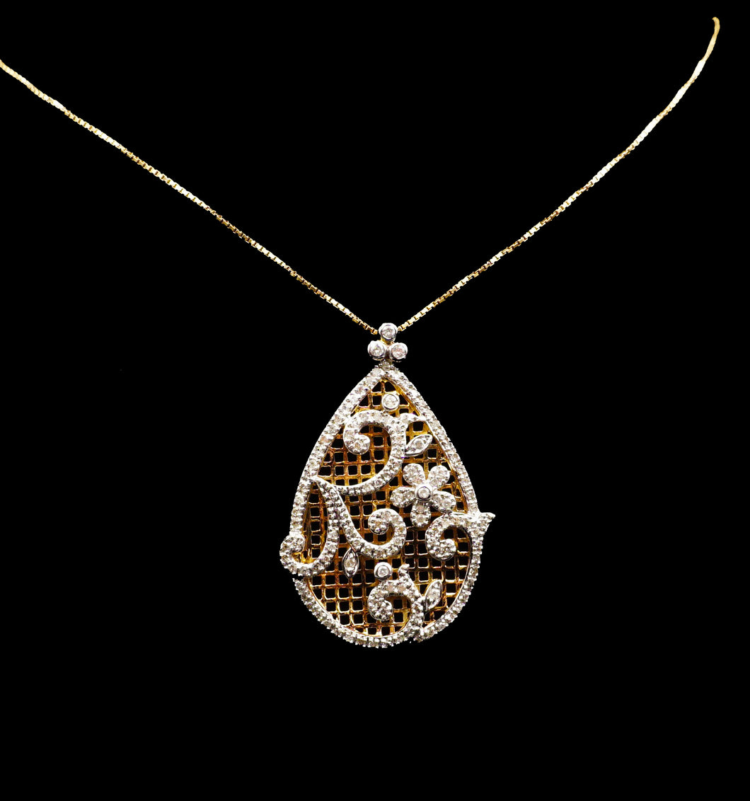 Floral Diamond Pendant & Chain