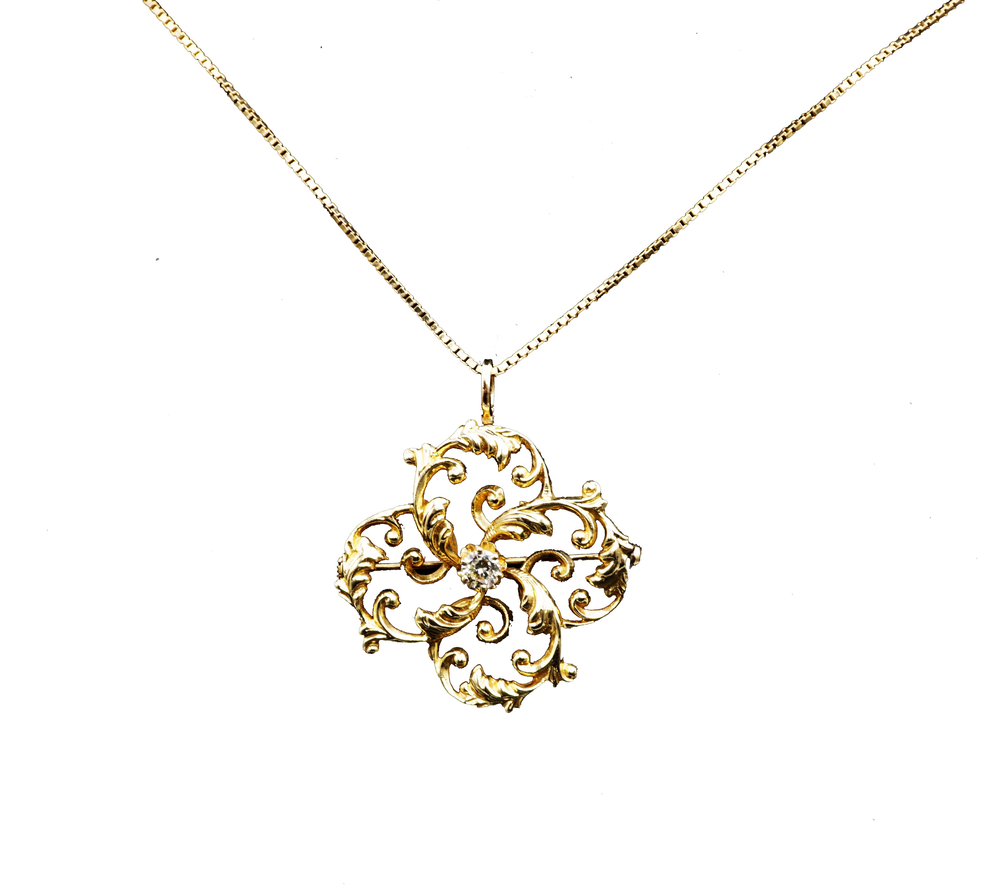 Louis Vuitton Diamond Gold Fleur Necklace at 1stDibs