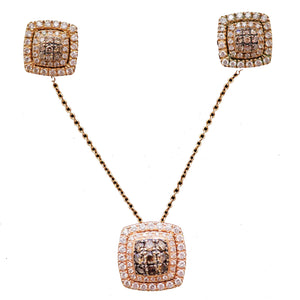 Champagne Diamond Earring Necklace Set