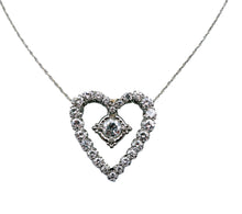 Load image into Gallery viewer, Diamond Heart 18 KT White Gold Pendant &amp; Chain