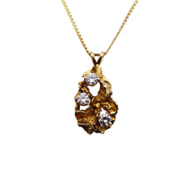 Load image into Gallery viewer, Tri Diamond Nugget Pendant &amp; Chain