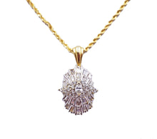 Load image into Gallery viewer, Vintage Diamond Cluster Pendant &amp; Chain