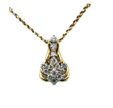 Load image into Gallery viewer, Vintage Diamond Cluster Pendant and Chain