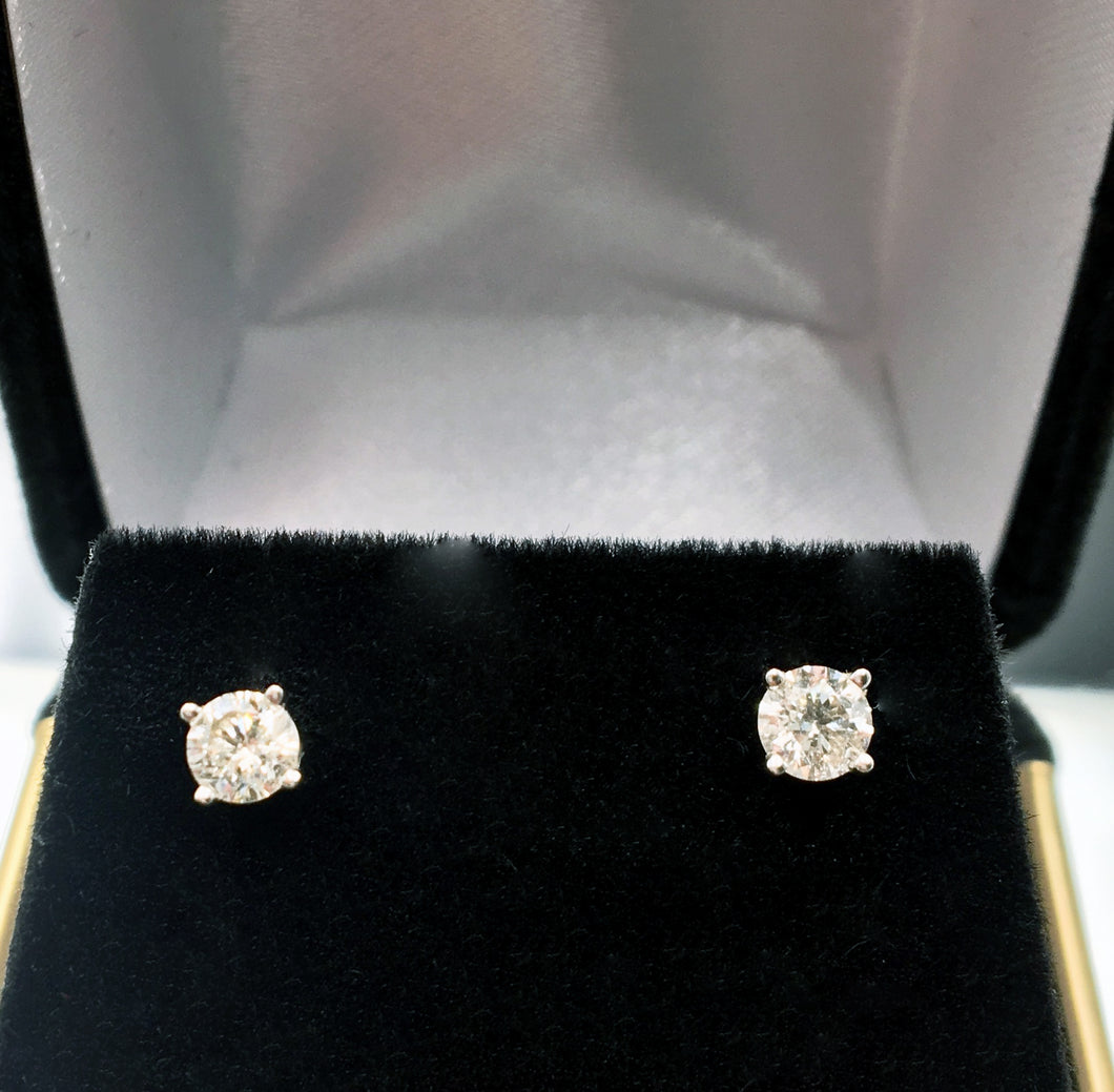 .40 CTW 14 KT WG Diamond Stud Earrings