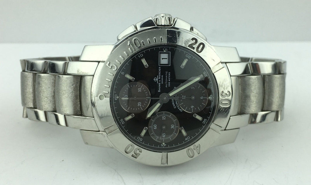 Baume and Mercier Capeland Chronograph Automatic Watch Stainless Steel 65352